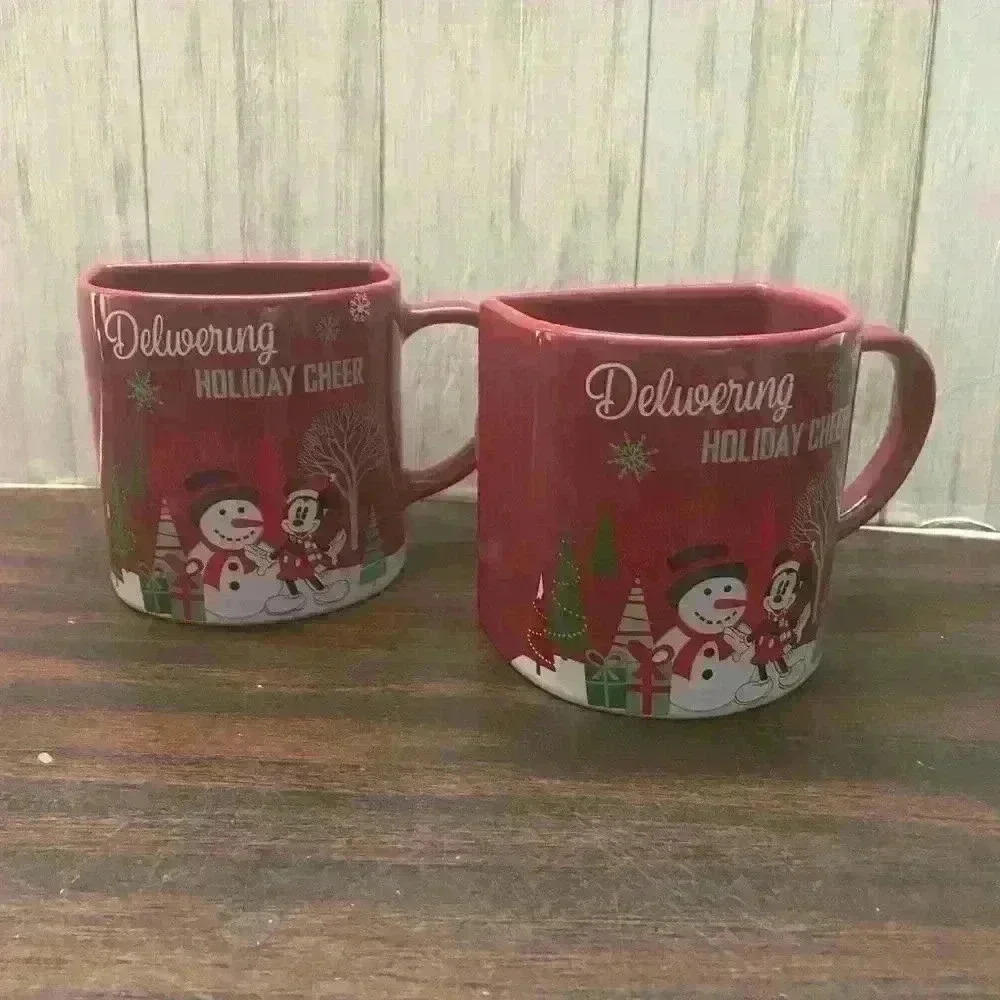 Disney Parks Mickey "Delivering Holiday Cheer"  Cookie Mugs (2pack)